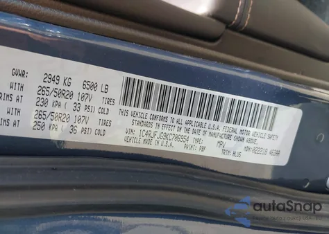 2019 Jeep Grand Cherokee Summit 4X4 из США, поврежденный, VIN 1C4RJFJG9KC706954